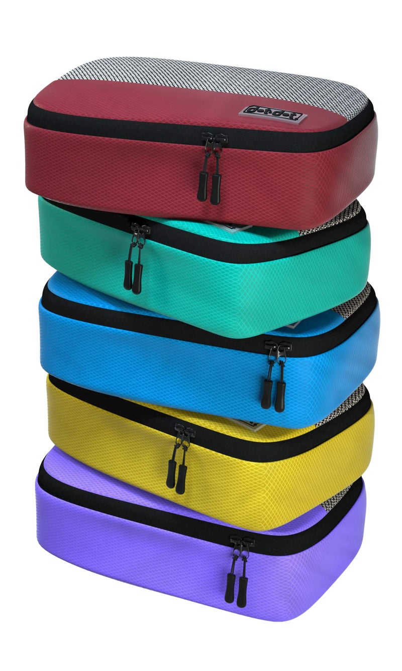 Dot&Dot Small Packing Cubes for Suitcases - 5 Pcs Set - Travel Organizer Bags for Carry-On Luggage - Image 1